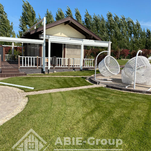 Фотографии выполненных работ компании «ABIE-GROUP» Отдельностоящей перголы и zip-систем. Затенение террасы более 135 кв.м. г.Оренбург