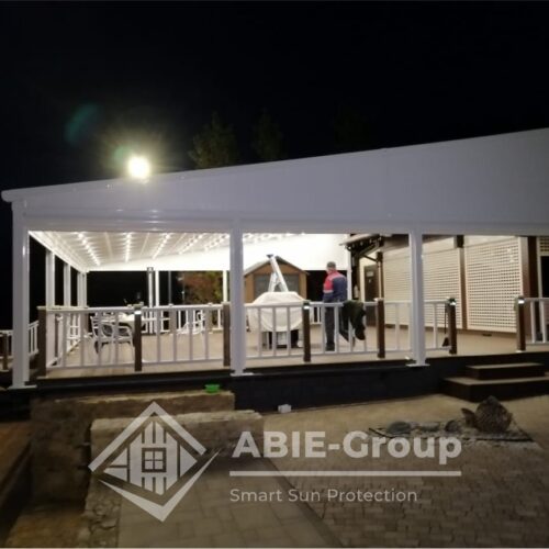Фотографии выполненных работ компании «ABIE-GROUP» Отдельностоящей перголы и zip-систем. Затенение террасы более 135 кв.м. г.Оренбург
