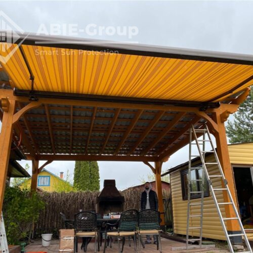 Фотографии выполненных работ компании «ABIE-GROUP» кассетной маркизы KYMA. г.Дмитров, Московской обл.