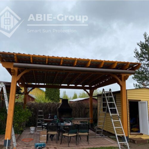 Фотографии выполненных работ компании «ABIE-GROUP» кассетной маркизы KYMA. г.Дмитров, Московской обл.
