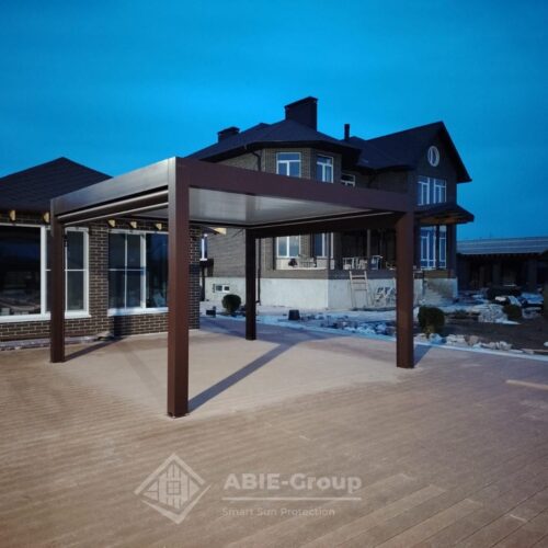 Фотографии выполненных работ компании «ABIE-GROUP» Алюминиевой биоклиматической перголы и вертикальной zip системой. г.Иваново