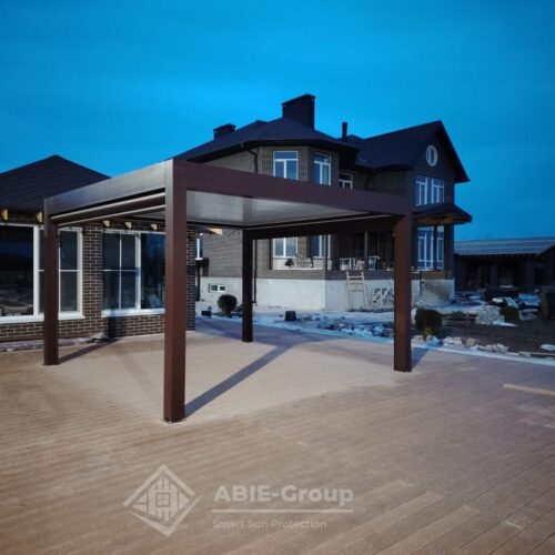 Фотографии выполненных работ компании «ABIE-GROUP» Алюминиевой биоклиматической перголы и вертикальной zip системой. г.Иваново